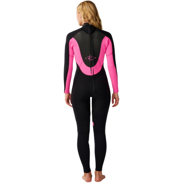2026 Rip Curl Womens Omega 5/4mm Back Zip Wetsuit 17RWFS - Black / Pink